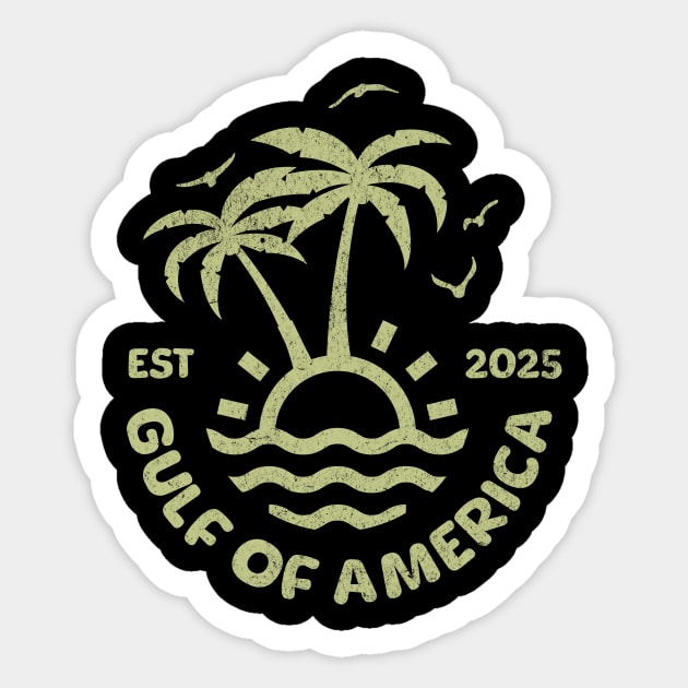 Retro Gulf Of USA America Est 2025 American Gulf Mexico Sticker by ArtistTee ⭐⭐⭐⭐⭐